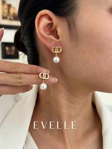 Gold Earrings Elegant Cute Copper Plated 18K Gold Earrings Suitable For Daily Wear And Parties - Gold - View 2