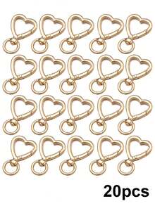 10/20pcs Heart-Shaped Keychain Swivel Hook, Cute Zinc Alloy Spring Clasp Keyring, Handbag Clip For DIY Crafts - Multicolor - View 16