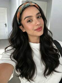 24-Inch Women's Large Wavy Curly Half-Head Wig With Colorful Woven Headband, Detachable, Suitable For Everyday Wear, Instantly Adds Hair Volume And Covers The Hairline, Suitable For Hair Augmentation. - Multicolor - View 4