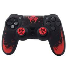 Crimson Bio Hazard Contamination Warning Controller Skin Cover For Playstation 4 Controller, RALAN 1 Controller Protector Case+2 Customised Thumb Grips Caps+Customised Stickers - View 15