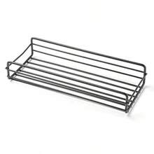 1 pieza Estantería de almacenamiento montada en la pared de estilo minimalista en negro hueco, organizador de baño de hierro moderno, para uso doméstico - Negro - Ver 8