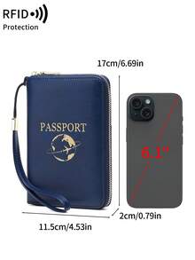 FOREVER MIYIN RFID Blocking Zipper Around Passport Holder With Wrist Strap, Multi Slot Passport Holder Document Organizer, Travel Essentials For Flight & Vacation - Multicolor - View 12