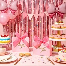 10 piezas de bolsas de regalo impresas en rosa, adecuadas para bodas, fiestas de cumpleaños, eventos empresariales y embalaje de regalos - Bolsas de embalaje - Ver 1