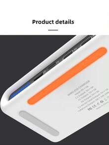 便攜式多功能 4 合 1 充電器，雙 USB、Type-C、15W 快速無線充電，相容智慧型手機、藍牙耳機、智慧手錶、平板電腦（非行動電源，非行動電源） - 白色 - 查看 10