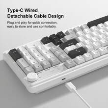 98% MageGee GK960 Wired Membrane Keyboard, 99 Keys, Full RGB Backlit, Mechanical Feel Quiet Typing, With Volume Knob, Ergonomic Design, Suitable For Office And Gaming/PC/Laptop/Win/MacOS, Birthday Gift [Front Print/Side Print] - View 10