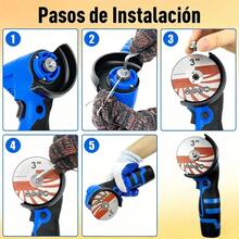 Mini Amoladora Angular Inalámbrica WANSE de 75 mm para Metal y Cerámica con 3 Baterías de 16.8 V - Azul marino - Ver 7