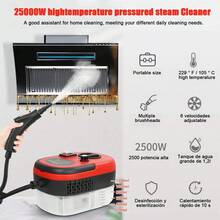 Dashline Limpiador De Vapor De 2500W Mango Ajustable De 6 Niveles Máquina De Limpieza A Vapor Presurizada De Alta Temperatura Con Tanque De Agua De 1200 Ml Para Cocina Baño Coches oficinas Etc - Rojo - Ver 3