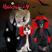 Dog Halloween Costume, Dog Vampire Demon Cape Cloak Set, Suitable For Small, Medium, Large Dogs, Cosplay And Daily Wear (Large Size) - View 5