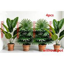 2pcs Large Artificial Palm Plants, 35 Inch Large Artificial Banana Tree, Monstera And Fan Palm Tropical Plants Decoration, Includes 24 Leaves, Evergreen, Suitable For All Seasons Artificial Potted Plants, Artificial Plants Without Pot - Multicolor - View 12