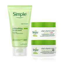 Simple Night Cream + Day Cream + Facial Gel Wash Set - Aloe Vera - View 11