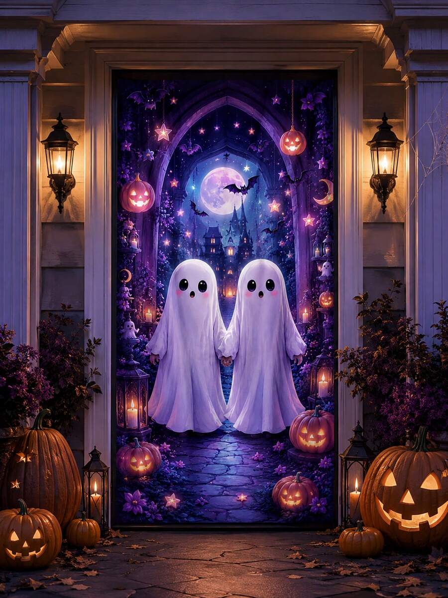 1pc/180*90CM Halloween Door Curtain Decoration Cloth, Fantasy Cartoon ...