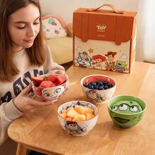 Disney Cartoon 4-Piece Ceramic Rice Bowl Gift Set, Cute Woody, Buzz Lightyear, Jessie, Alien Tableware, Family Kitchen Daily Use Tableware, Birthday And Holiday Gift - Multicolor - View 8