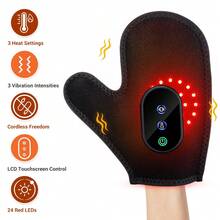 Hailicare Heated Gloves, Hand Vibration Massager, 3-Level Heat & Red Light Therapy, 2000mAh Rechargeable Hand Warmer, Suitable For Wrist, Finger Joints, Muscle Tension And Fatigue Relief, Full Coverage Relaxation, Perfect Gift - View 2
