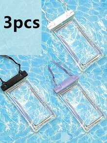 Universal Waterproof Phone Pouch Touchscreen Laser Waterproof Bag Waterproof Phone Case Travel Vacation Camping Essential Beach Necessity Vacation Accessory Summer Back To School Supplies Back To School Dry Wet Separation Bag Lanyard - Multicolor - View 19