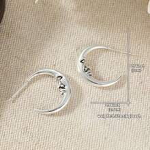 Fashion Crescent Element Earrings, Minimalist Versatile, Women's Preferred Gift Accessory - Silver - View 4