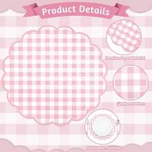 20/50Pcs 13.5 Inch Fan-Shaped Plaid Disposable Placemats, Suitable For Table Setting, Event Party, Wedding, Wedding Banquet, Birthday Decoration, 4 Colors Available - View 4