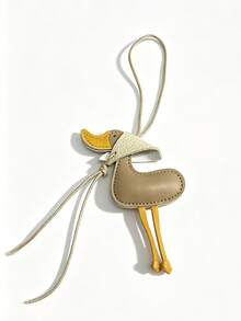 1pc Lucky Yellow Duck Keychain, Genuine Leather PU Material, Handmade, Cute Cartoon, Car Key Ring, Bag Pendant, Gift For Female Friends And Sisters - Multicolor - View 14
