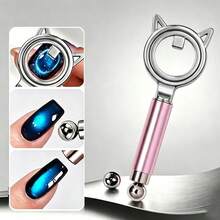 Herramienta magnética cilíndrica de ojo de gato con imán fuerte, piedra magnética de rayo elegante, piedra magnética multifunción, pegamento de ojo de gato 3 en 1 - A - Ver 1