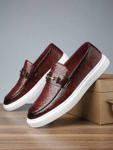 QRLQRL Men's Summer Breathable Casual Slip-On Loafers, Driving Loafers, Flat Slouchy Sneakers (Runs Large) - Burgundy - View 1