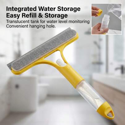 3-In-1 Multifunctional Glass Mirror Window Squeegee Spray Water Cleaning Tool, Smooth Surface Sanitary Cleaning Squeegee, Pet Hair Remover Cat Fur Remover Dog Hair Cleaner, 3-In-1 Spray Squeegee Suitable For Living Room, Bedroom, Bathroom, Toilet, Kitchen