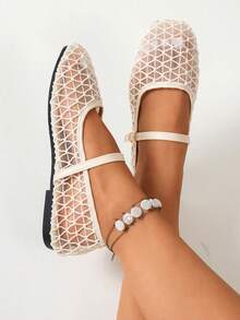 Summer New Ballet Style Flat Shoes For Women, Mesh Buckle Design, Suitable For Daily Wear And Commuting - Chantilly - View 2
