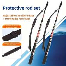 68 Inch Extended Fishing Rod Protective Bag - Fishing Rod Strap - Adjustable, Portable, Durable Fishing Rod Holder - Black - View 4