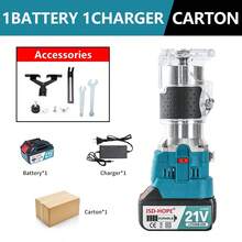 JSD-HOPE 21V Cordless Lithium Wood Router, 4.0Ah Li-Ion Battery, 30, 000 Max RPM, 1-6 VariableSpeeds, Brushless Motor For Woodworking EdgeTrimming, Grooving & DIY Projects - US A Type Plug(110-127V) - View 12