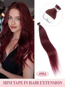 10Pcs Mini Tape In Hair Extensions Human Hair 14inch Blond Straight Human Hair Tape In Hair Extensions Invisible Silky Hair Seamless Skin Weft Human Hair Extension 10g Lightweight Tape Ins Easy To Wear For Daily &Party&Wedding - Multicolor - View 13