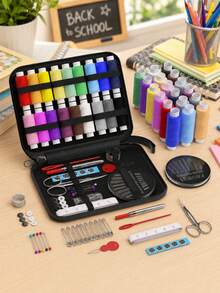 1 Set Portable Sewing Kit - Includes Thread Spool Storage Box, Repair Tools, Needle Threader And Hand Sewing Supplies. Suitable For Valentine's Day, Wedding Season, Mother's Day, Father's Day And Birthday Occasions. - Multicolor - View 2