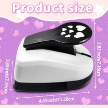 Perforadora de papel con 7 corazones, herramienta de corte con forma de corazón de 2 pulgadas 48mm, portátil, adecuada para manualidades de papel, tarjetas, scrapbooking, diarios y estudiantes - Perforadora de 7 corazones - Ver 3