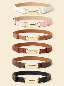 1pc Adjustable Size Gold Buckle Plus Size Slouchy Belt, Suitable For Jeans, Casual Wear, Jackets, Skirts, Daily Use, Bohemian PU Leather Cross Texture Belt For Various Styles - Lock - View 15