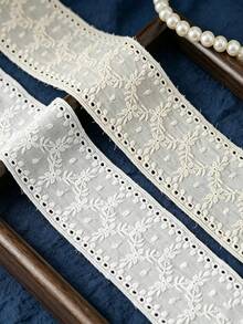 1 Yard Pita Renda Bordir Putih dengan Lubang Berongga untuk Motif Bunga, Aksesori Jahit DIY untuk Gaun, Rok, Tirai, Dekorasi Buatan Tangan - bilateral - View 5