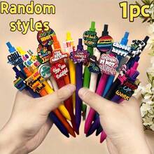 1~12pcs, Silicone Gel Ink Ballpoint Pens With Inspirational Quotes Design, Medium Tip, Durable Writing Tool, Suitable For Gifts, School, Office, Students, Employees, Back To School Supplies - A - View 9