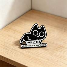 1Pc Cute 404 Error Animal Enamel Pin Funny Cartoon Black Cat Bunny Duck Brooches For Programmers Backpack Clothes Decor Daily Jewelry Gift - Multicolor - View 9