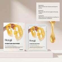 Hoygi 4/8 Peças Máscara Facial Dourada, 24K, Centella Asiática, Colágeno Firmador, Ácido Hialurônico, Máscara e Patch de Cuidados com a Pele, Rotina de Cuidados Noturnos, Conjunto de Presente, Autocuidado, Tamanho de Viagem para Cuidados Diários com a Pele - máscara facial 24K - Visão 6