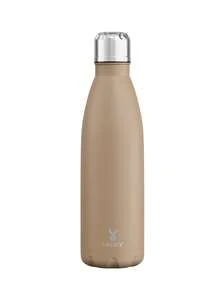 Meoky 17oz/500ml Frosted Stainless Steel Sports Flask – Cola-Shaped Insulated Water Bottle, Double-Wall Leak-Proof Metal Bottle, Keeps Drinks Cold & Hot, Reusable Water Bottle For School, Gym, Travel & Sports - Brown - View 7
