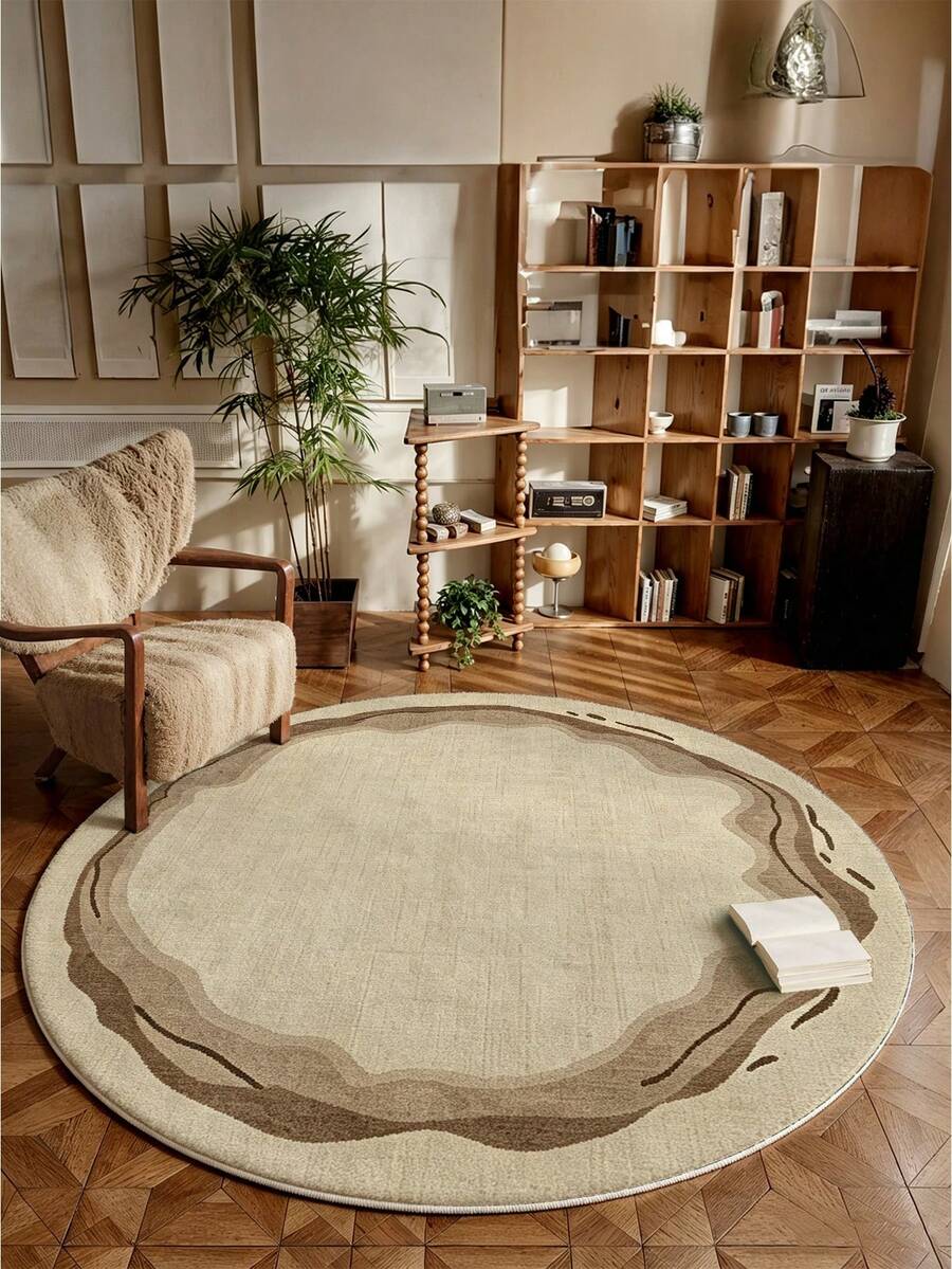 1pc Camel Tree Ring Living Room Carpet. Suitable For Kitchen, Dining Room, Bedroom, Room Holiday Decoration, Indoor/Outdoor, Office, Lobby, Anti-Slip Doormat, Bathroom Rug, Hallway, Study Gaming Area Carpet. - Camel - View 1