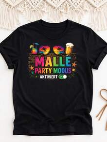Modalità Maiorca attivata Festeggiando le vacanze a Maiorca (2) T-shirt unisex oversize con stampa internazionale Y2K per uomo e donna, stile retrò anni 2000, streetwear - Indietro - Visualizzare 1