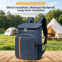 18L Large Capacity Thickened Waterproof Durable Insulated Ice Bucket Backpack Cooler Bag Lunch Box, Suitable For Picnic, Dinner, Daily Essentials, Outdoor Camping, Lawn, Beach, Party, Gathering, Kitchen, Office - Black - View 11