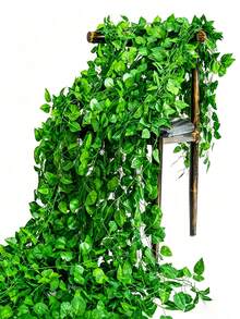 12pcs 110cm/43.3in Artificial Ivy Garland, Faux Green Leaf Vine, Simulated Hanging Greenery String, Suitable For Wall, Balcony, Window, Wedding, Party, Home Decor - Green - View 4