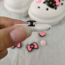 SANRIO 5/10/20pcs Cute Hello Kitty Shoe Charms - Multiple Designs Including Heart, Bow, Cat Paw Pattern And "I Love You" Slogan, Pink Accessories Suitable For Sandals, Clogs, Bags, Bracelets - Great Gift For Friends, Sparkling Shoe Decorations, Bracelet Charms, Fun Design, Durable PVC Material, High Quality Decoration (Random Style) - Multicolor - View 5