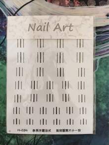 Pegatinas para uñas, plantillas auxiliares para posicionamiento de manicura francesa con patrón de rejilla hueca, herramientas de plantilla para pintura en aerosol - Multicolor - Ver 15