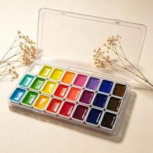 Juego de acuarelas, 24 colores, pinturas de acuarela sólidas, adecuadas para pintura de caligrafía, arte de uñas, manualidades DIY - Multicolor - Ver 8