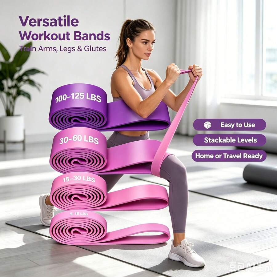 Elastic Resistance Band Exercise Expander Stretch Fitness Rubber Band Pull-Up Assist Band For Training Pilates Home Gym Workout