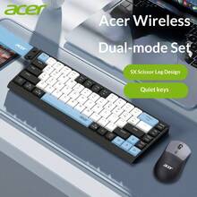 Acer Dual-Mode Wireless Keyboard & Mouse Set, 68-Key Scissor-Switch Portable Color-Block Keyboard, 2.4G + Bluetooth Dual Connection, 1600DPI, Silent Office Rechargeable Keyboard & Mouse With Carrying Strap - View 3