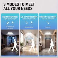 Rechargeable Motion Sensor Ceiling Light, Wireless Magnetic LED Ceiling Light With Remote Control, 3 Color Temperature Adjustable Brightness, No Wiring Adhesive Light, Suitable For Closet, Hallway, Stairwell, Bedroom - White - View 7