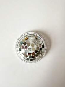 Disco Ball Wall Decor, Hemispherical Reflective Mirror Wall Art, Self-Adhesive Silver Mirror Disco Ball Set, Living Room Balcony Sunlight Refraction Decoration, Shiny Personalized Party Decor, Suitable For Home Bedroom Birthday, Silver - Multiple Styles - View 10