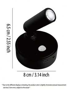 1pc Black Wall Lamp Magnetic Sensor LED Spotlight Switch Dimmable Bedside Light 3 Color Temperature Lighting Fixture Suitable For Living Room, Kitchen, Hallway And Bedroom - one-size - View 3