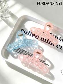 FURDANXINYI 1pc Translucent Chain Hair Clip, Soft And Clear Chain Design Hair Clip, Non-Slip Durable Large Size Women's Daily Styling Hair Accessory, Fashionable Translucent Chain Hair Clip, Suitable For Beautiful And Cute Daily Hairstyles - Multicolor - View 4