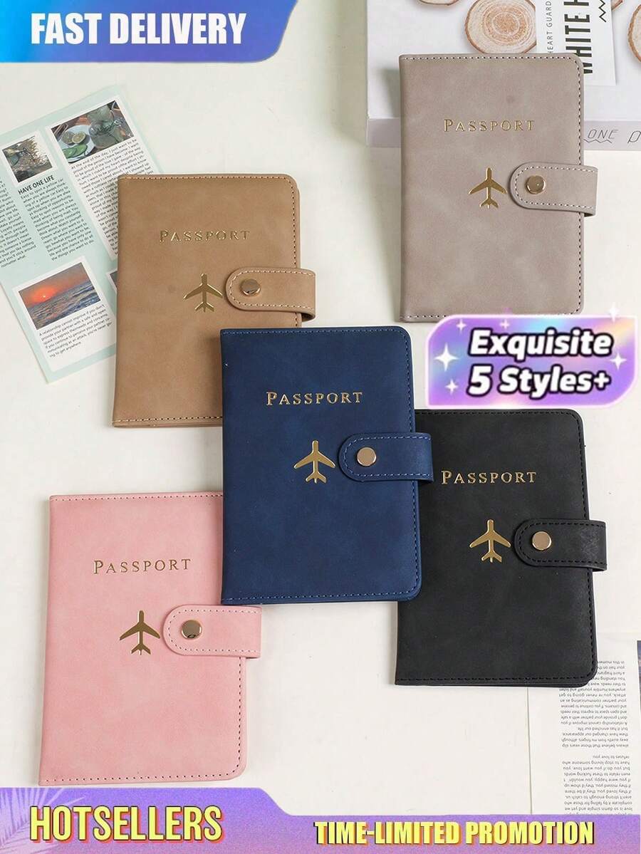 Multifunctional Passport Protector, Passport Wallet, PU Artificial Leather, Suitable For Travel, Travel Storage, Travel Essential - Multiple Colors - View 1